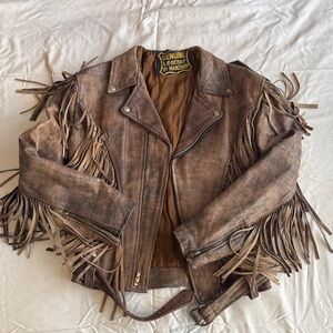 Vintage Fringe Leather Jacket